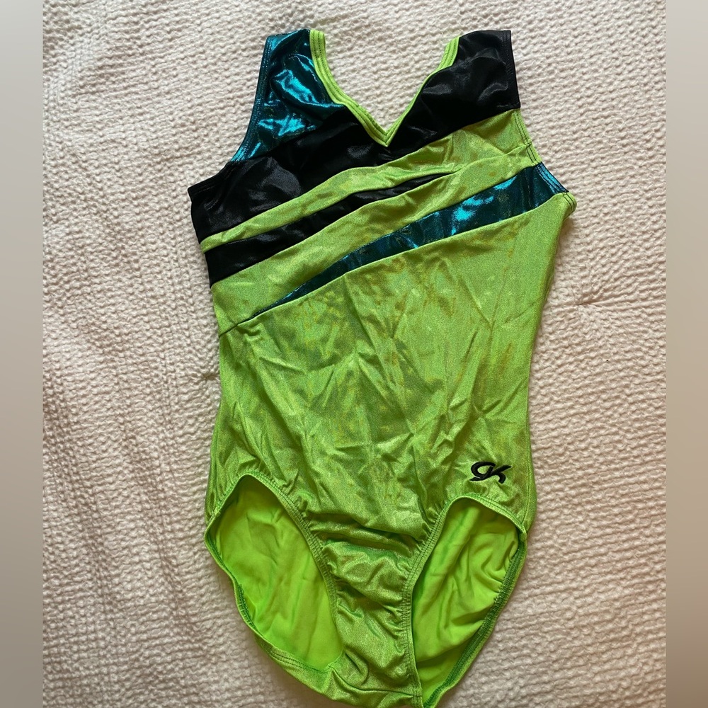 GK green gymnastics leotard